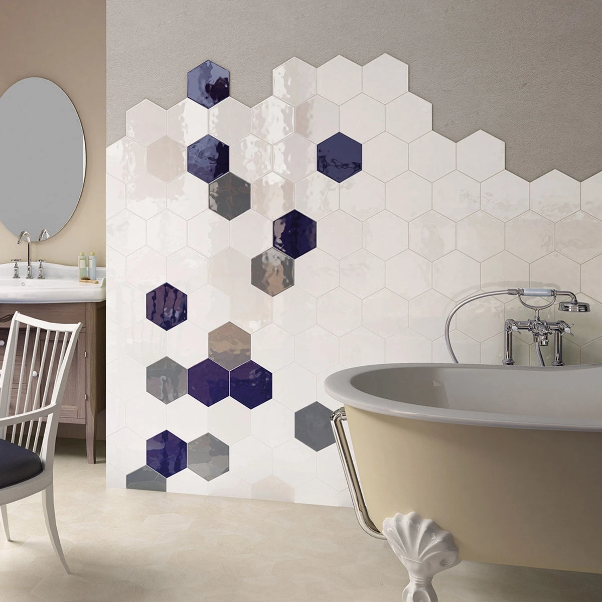 Porto White Hexagon Tile 1 Porto White Hexagon Tile