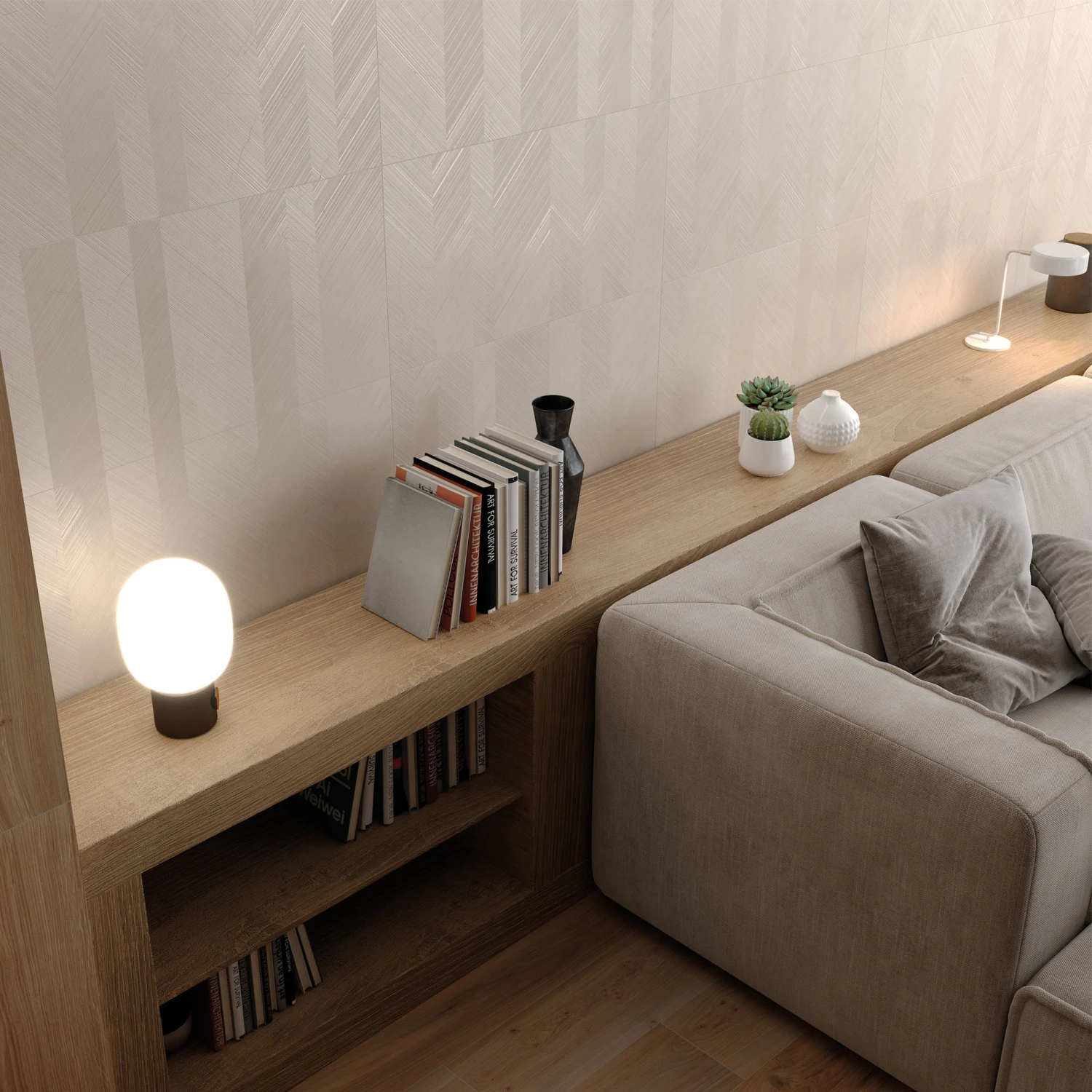 Celine Crema Chevron Tile 3 Celine Crema Chevron Tile - Image 3