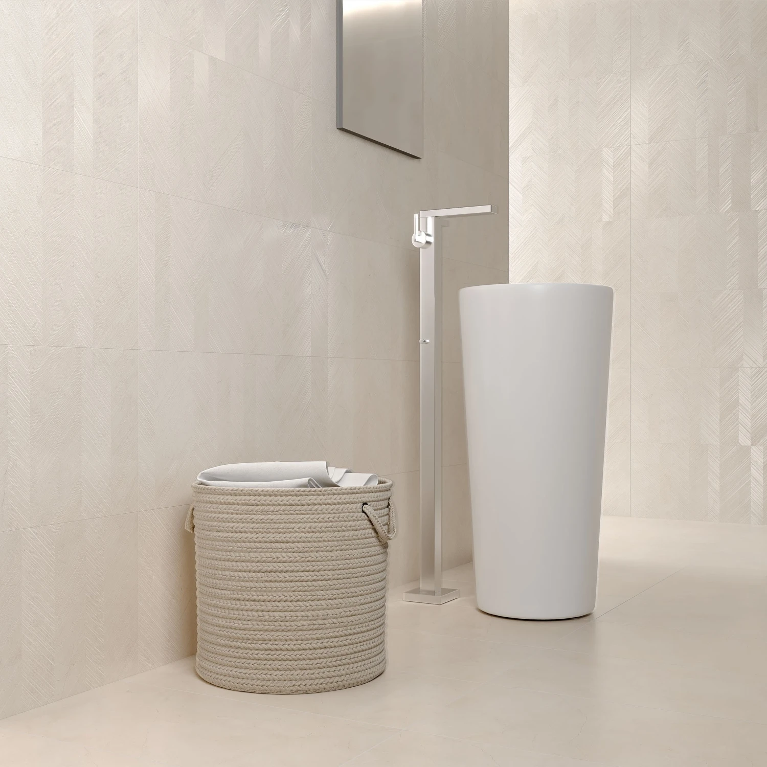 Celine Crema Chevron Tile 4 Celine Crema Chevron Tile - Image 4