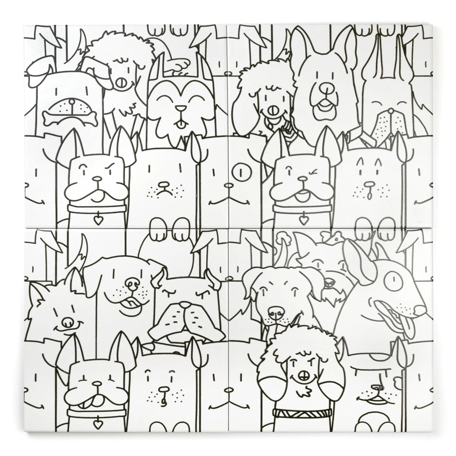 Doodle Dog Patterned Tile 1 Doodle Dog Patterned Tile