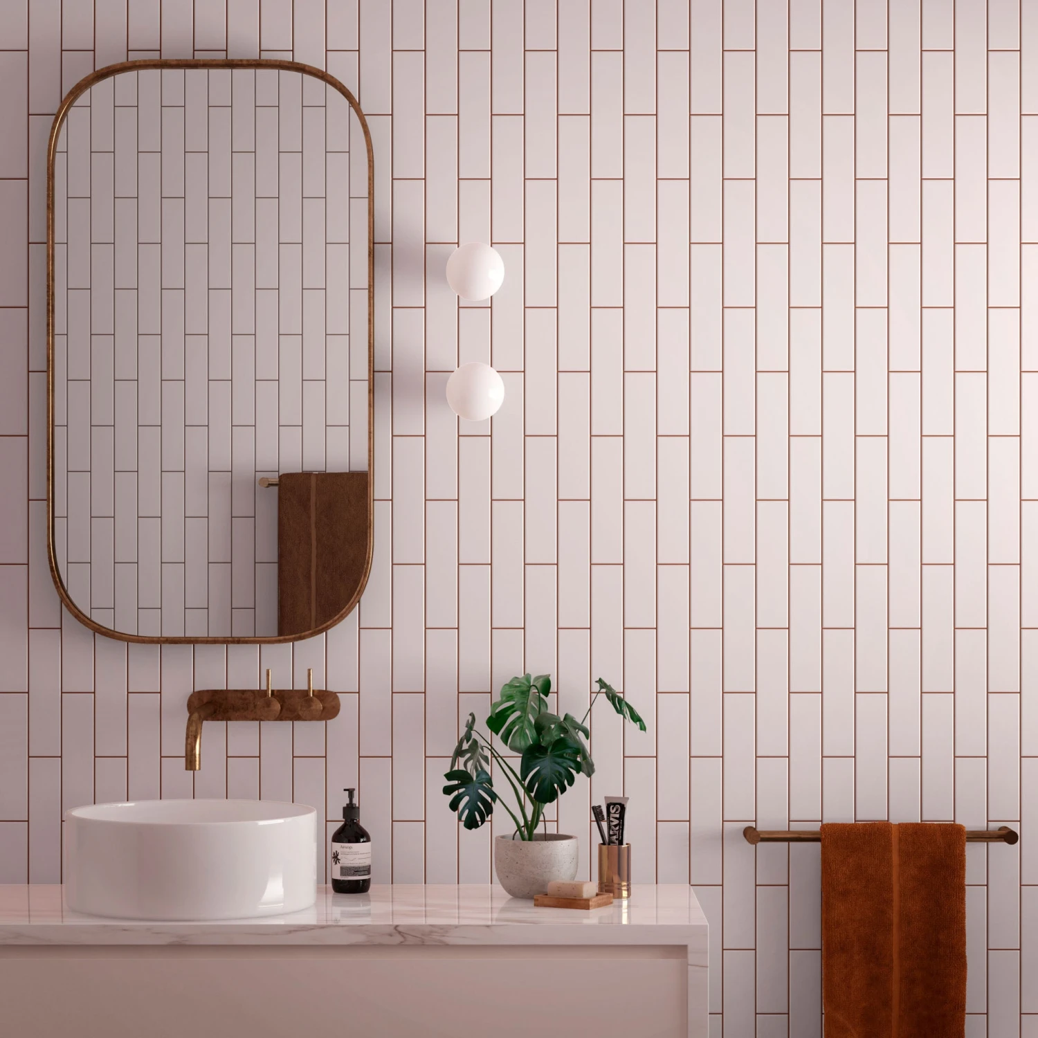 Fluted Pink Plain Wall Tile 1 Fluted Pink Plain Wall Tile