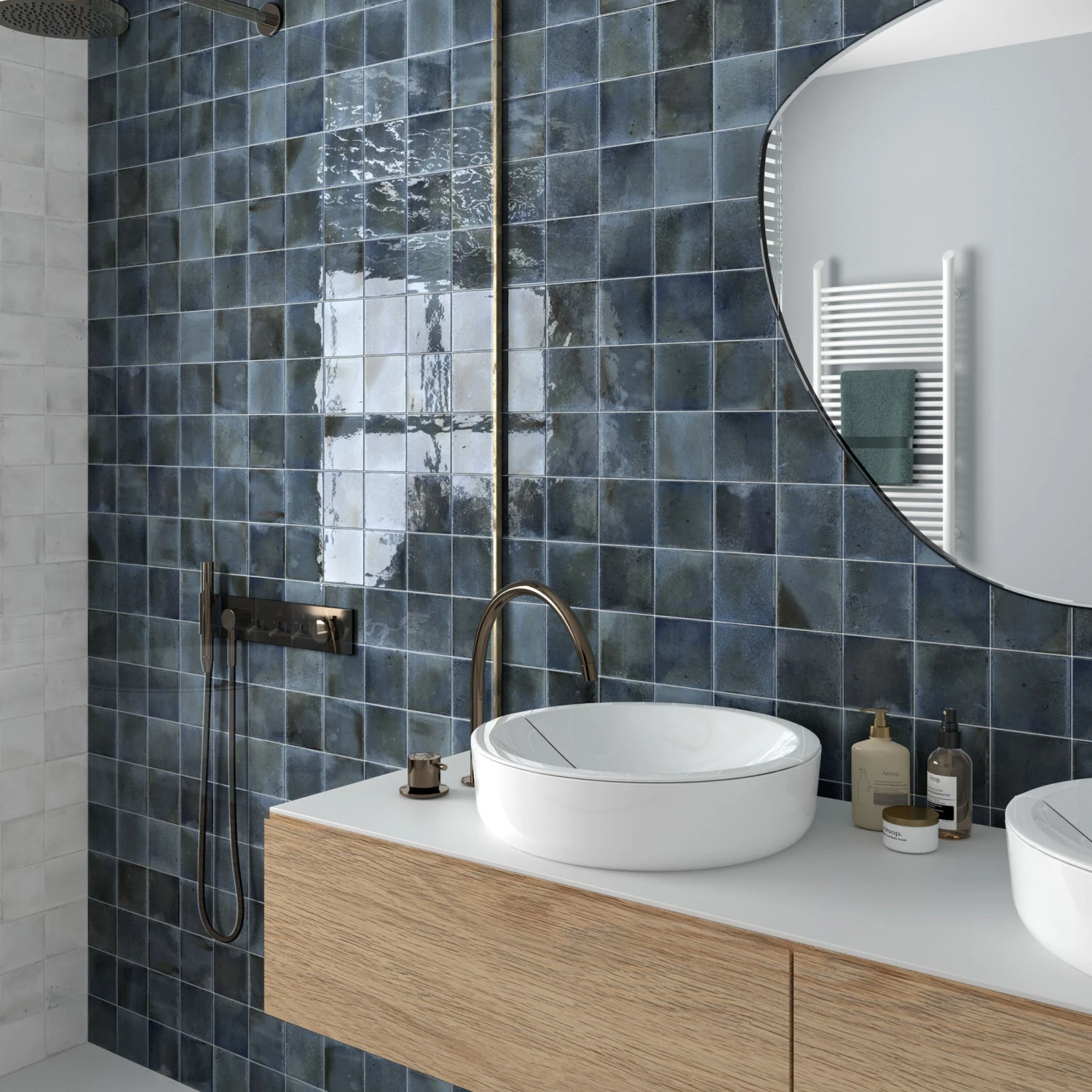 Heath Blue Wall Tile 2 Heath Blue Wall Tile - Image 2