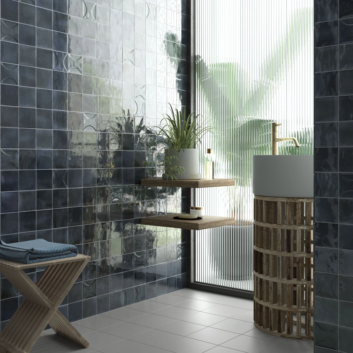 Heath Blue Wall Tile 3 Heath Blue Wall Tile - Image 3