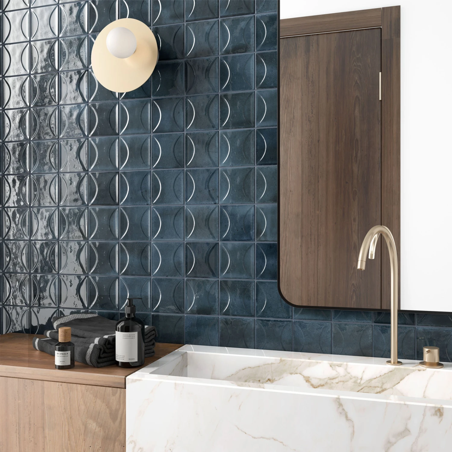 Heath Blue Decor Wall Tile 2 Heath Blue Decor Wall Tile - Image 2