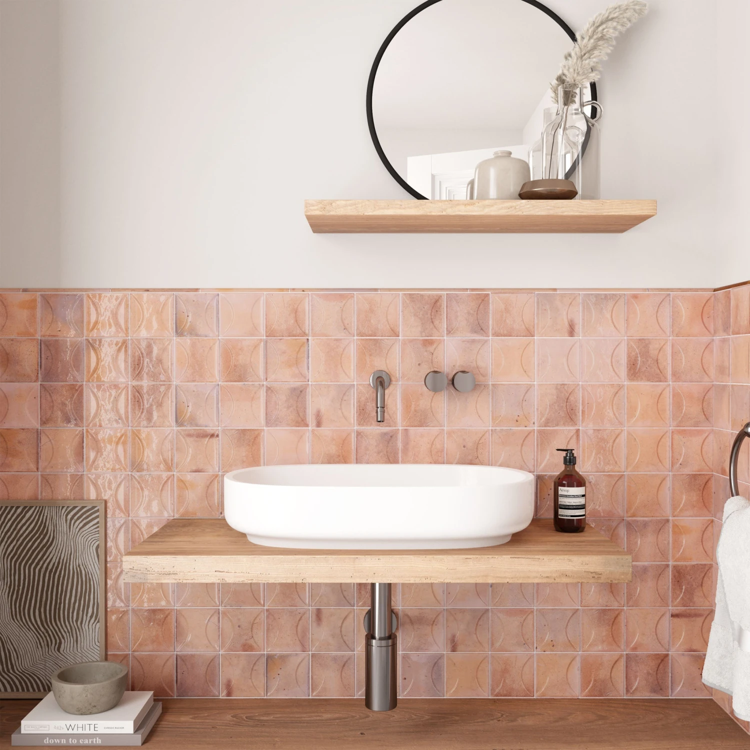 Heath Pink Decor Wall Tile 2 Heath Pink Decor Wall Tile - Image 2