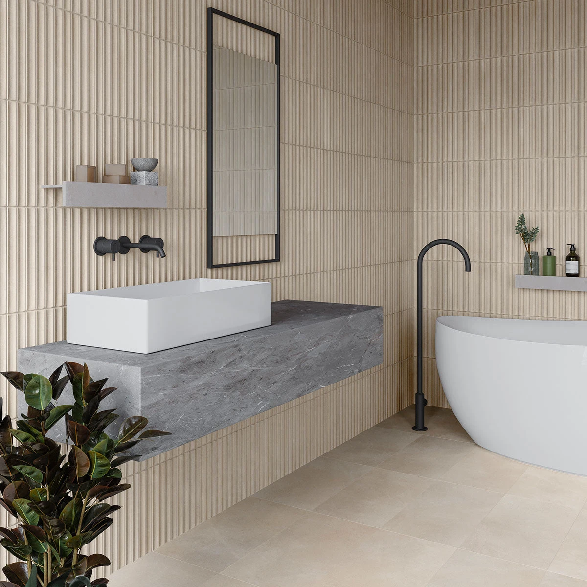 Locke Almond Decor Tile 1 Locke Almond Decor Tile