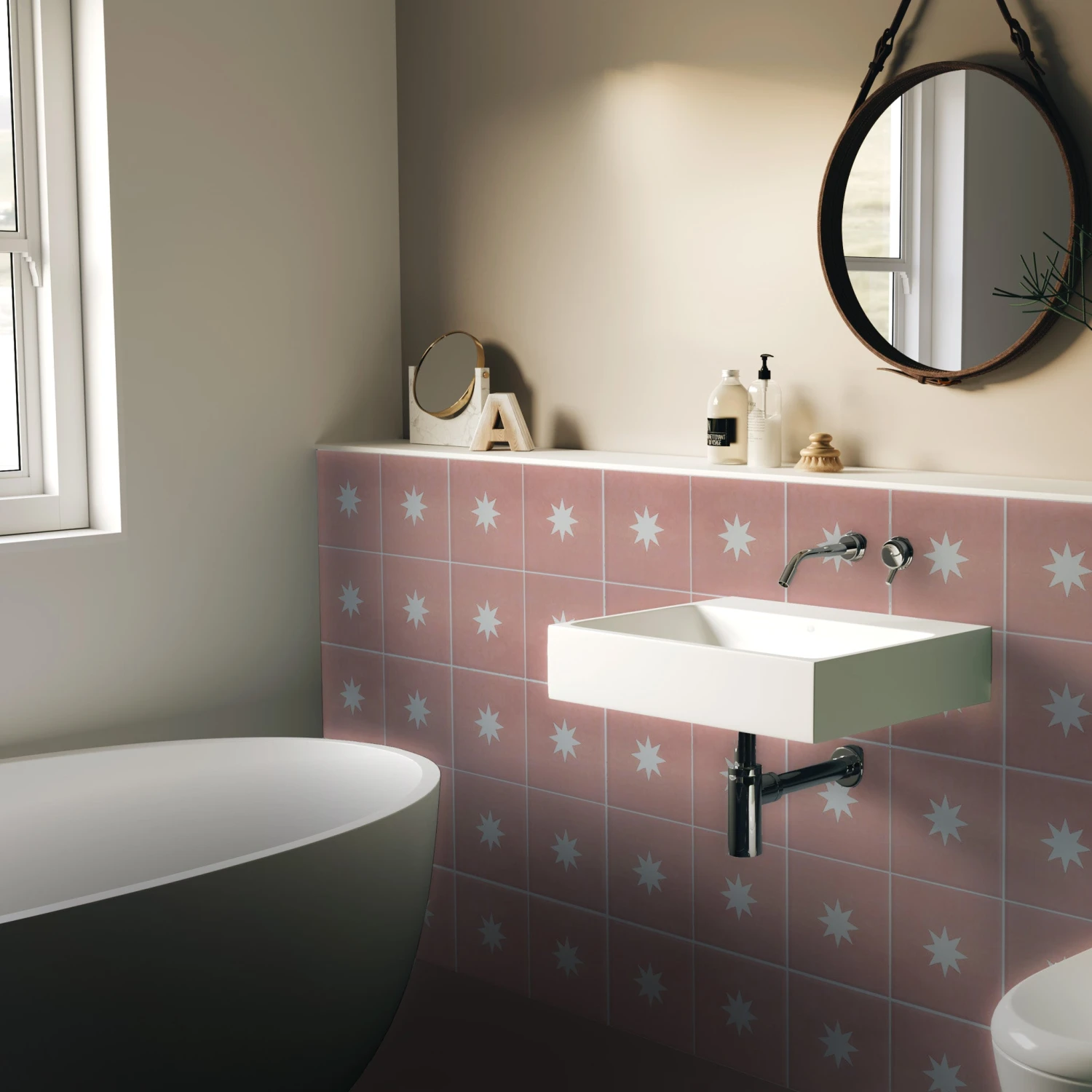 Aurora Pink Patterned Tile 3 Aurora Pink Patterned Tile - Image 3