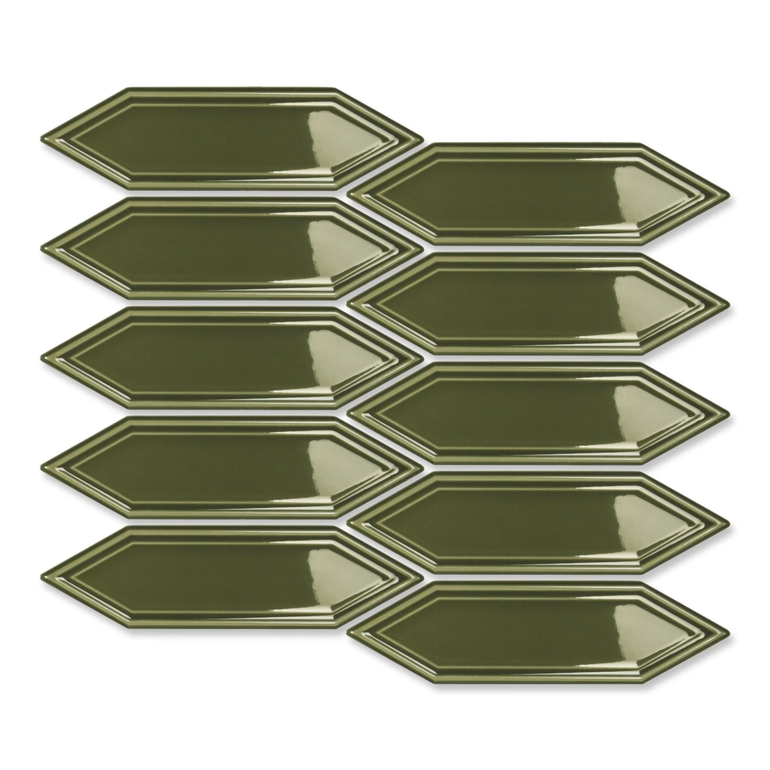 Picket Green Mosaic Tile 1 Picket Green Mosaic Tile