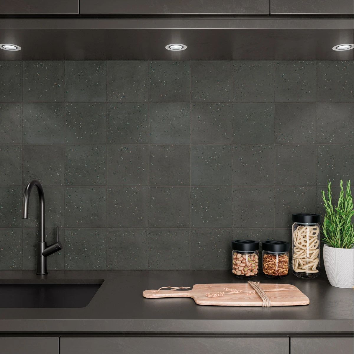 Starburst Nero Terrazzo Tile 2 Starburst Nero Terrazzo Tile - Image 2