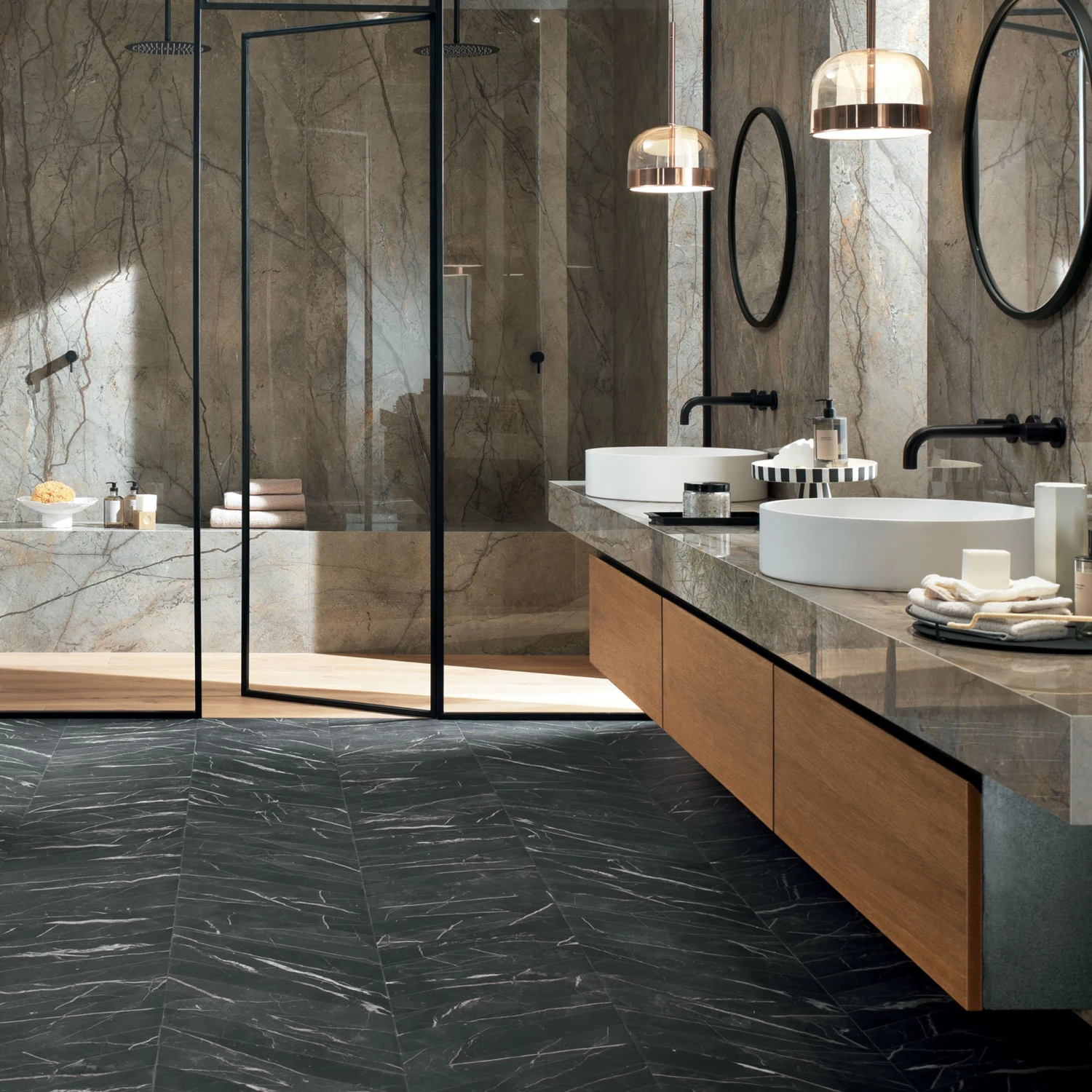 Vinci Nero Chevron Tile 3 Vinci Nero Chevron Tile - Image 3