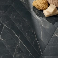 Vinci Nero Chevron Tile 13 Vinci Nero Chevron Tile -Kitchen Store Vinci Nero 04