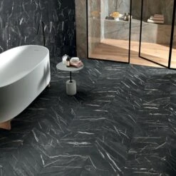 Vinci Nero Chevron Tile 11 Vinci Nero Chevron Tile -Kitchen Store Vinci Nero 05