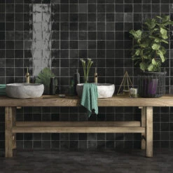 Zellige Black Wall Tile 9 Zellige Black Wall Tile -Kitchen Store a033507 3