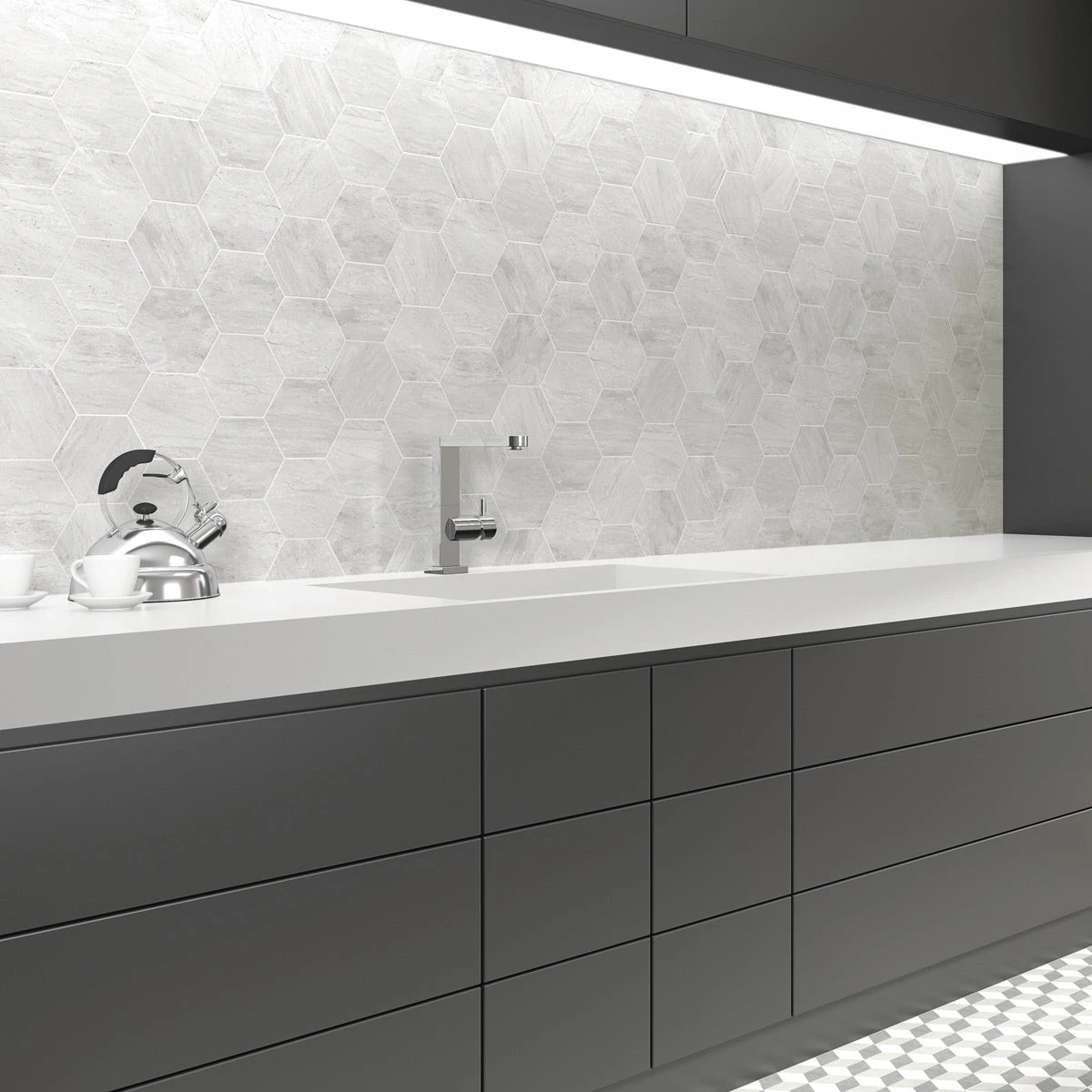 Atrium Grey Hex Hexagon Tile 1 Atrium Grey Hex Hexagon Tile