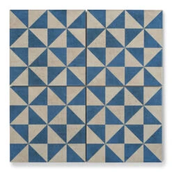Medina Blue Triangles Patterned Tile