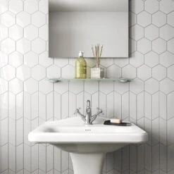 Arrows Matt White Wall Tile