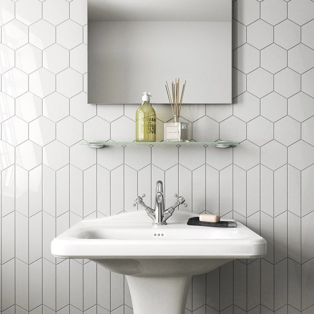 Arrows Matt White Wall Tile 1 Arrows Matt White Wall Tile