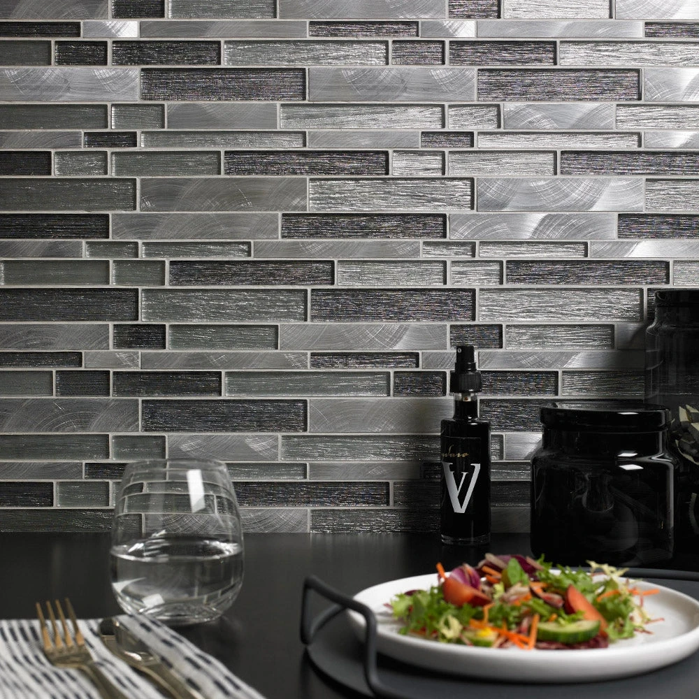 Offset Grey Mix Mosaic Tile 1 Offset Grey Mix Mosaic Tile