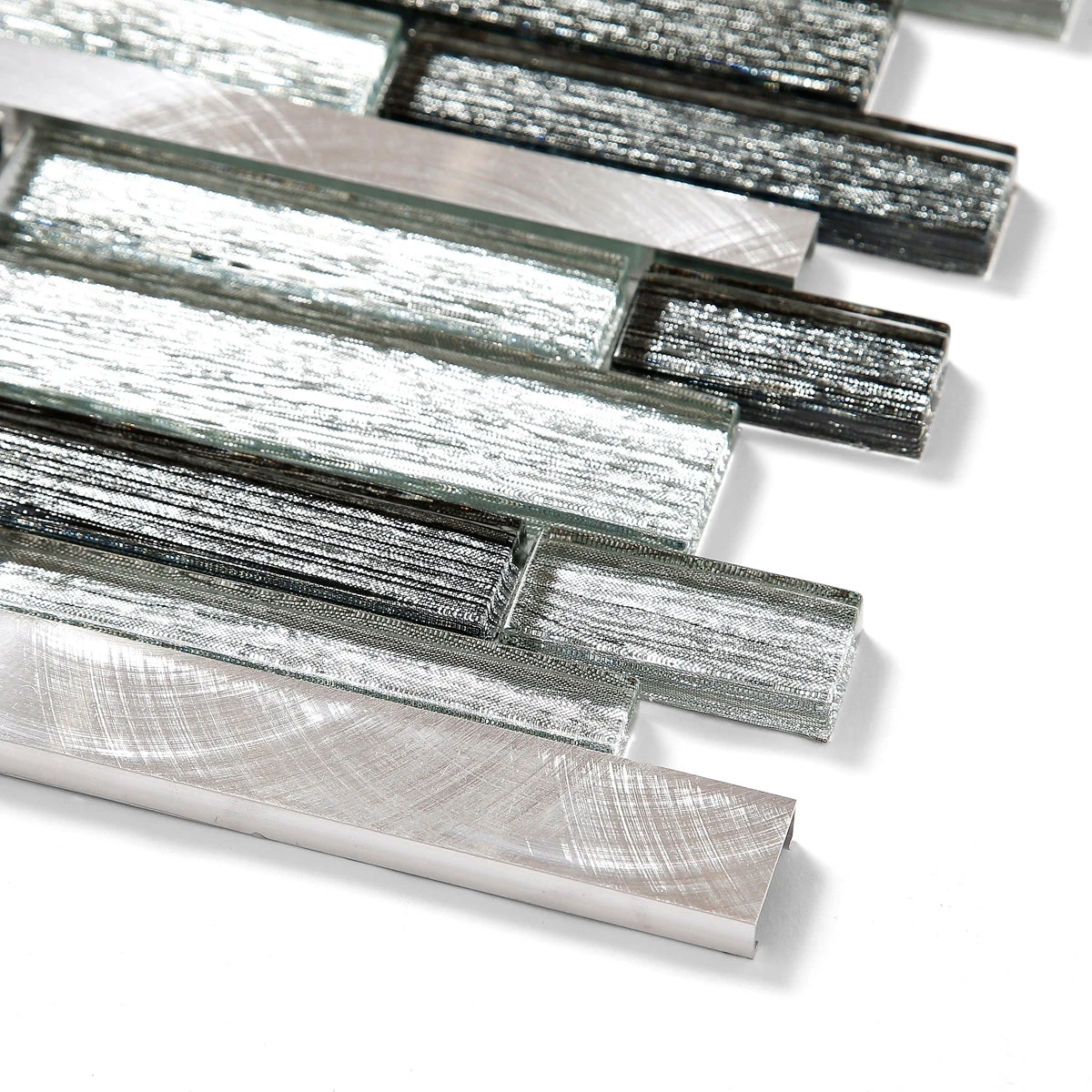 Offset Grey Mix Mosaic Tile 2 Offset Grey Mix Mosaic Tile - Image 2