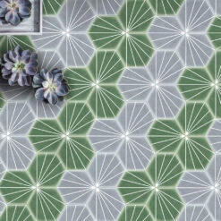 Palm Springs Green Hexagon Tile 8 Palm Springs Green Hexagon Tile -Kitchen Store hhpsgn