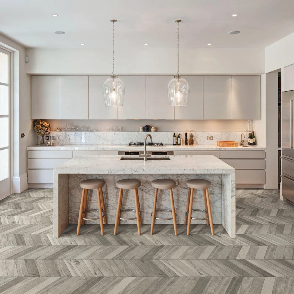 Chevron Grey Wood Effect Tile 1 Chevron Grey Wood Effect Tile