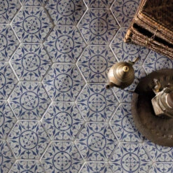 Seville Persian Blue Hexagon Tile 10 Seville Persian Blue Hexagon Tile -Kitchen Store seville persian blue setting