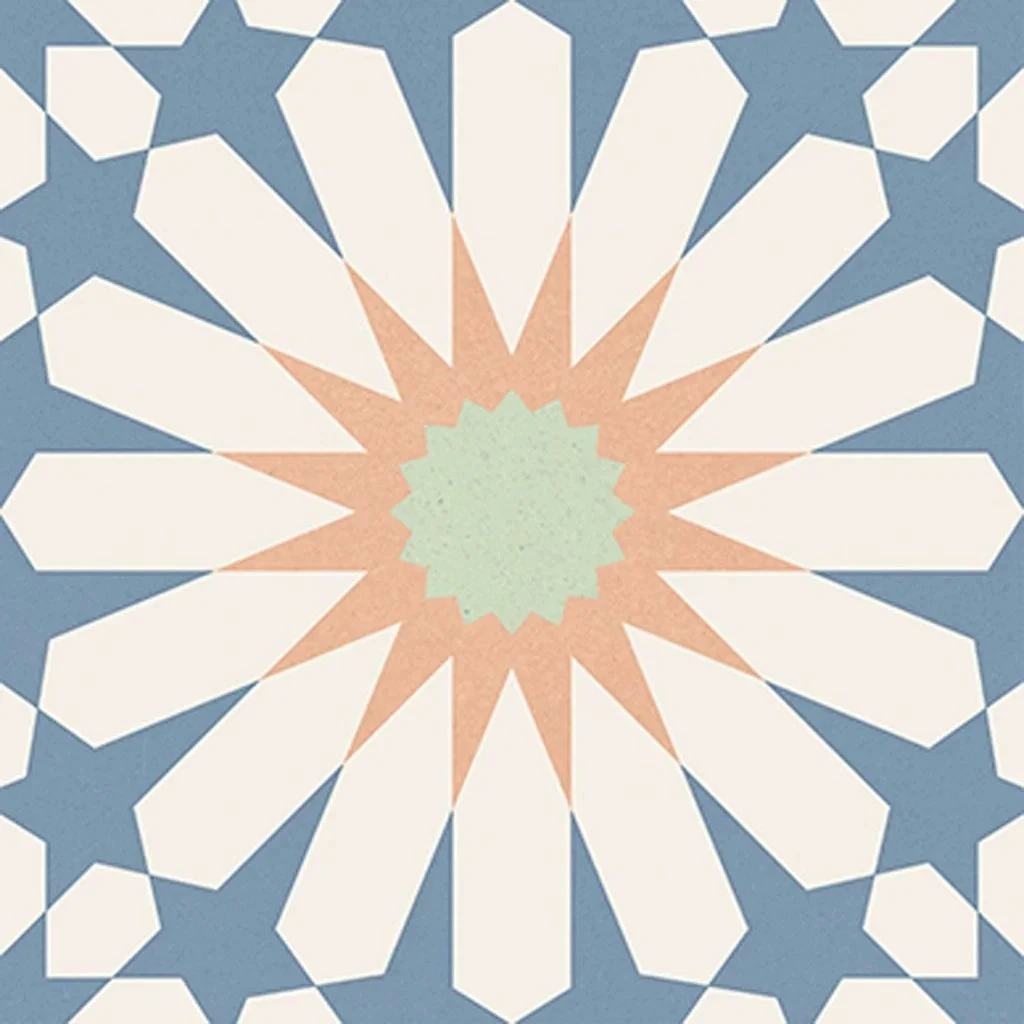 Tropez Blue Patterned Tile 2 Tropez Blue Patterned Tile - Image 2