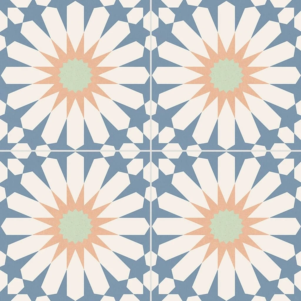 Tropez Blue Patterned Tile 1 Tropez Blue Patterned Tile